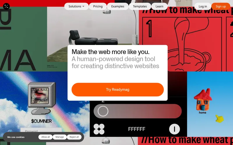 Screenshot of the Readymag homepage